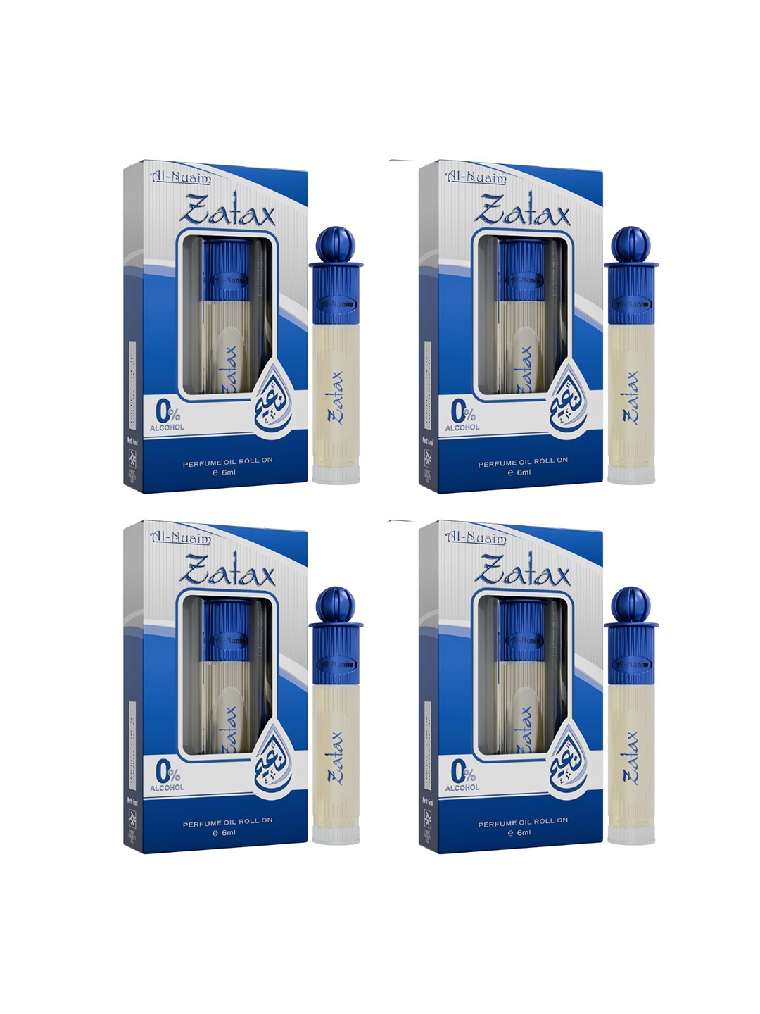 

Al-Nuaim Set Of 4 Zatax Alcohol Free Attar- 6 ml Each, Blue