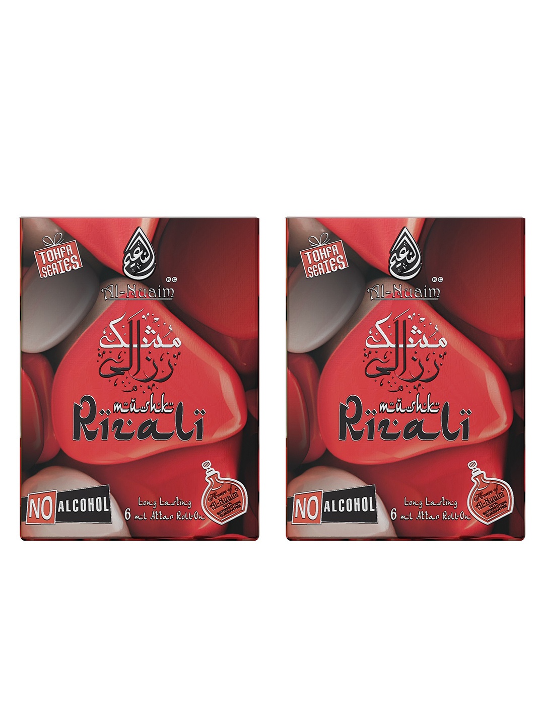 

Al-Nuaim Set Of 2 Tofa Series Mushk Rizali Attar - 6 ml Each, Red