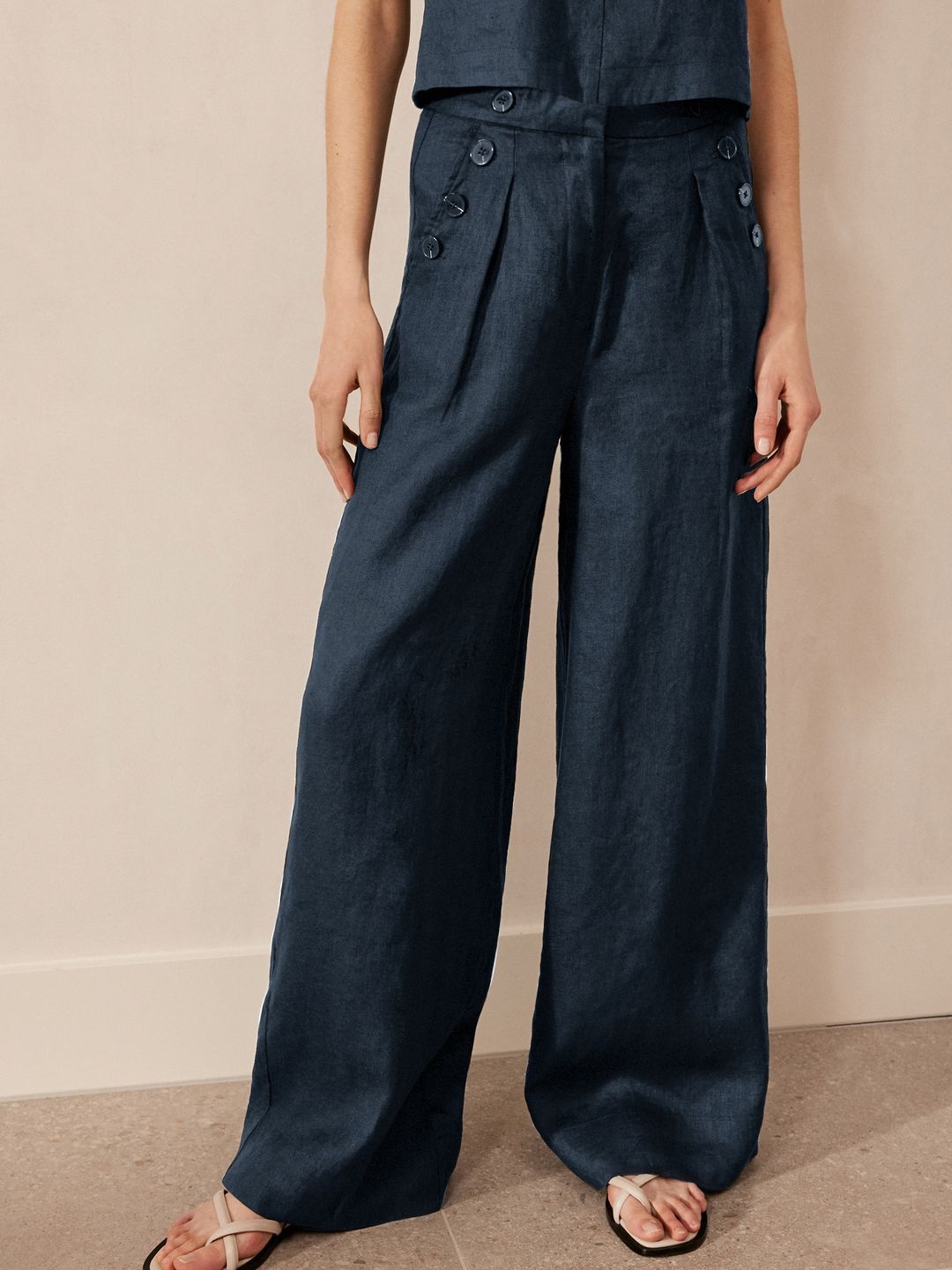 NEXT Women Pleated Trousers, Blue