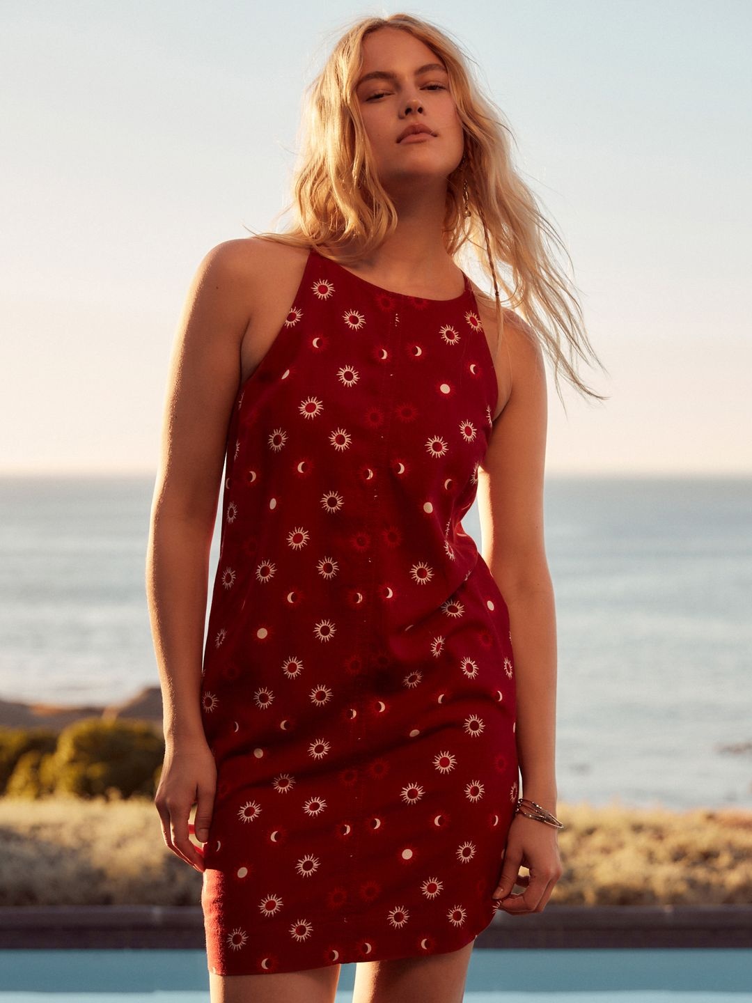 

NEXT Conversational Print Halter Neck Sheath Mini Dress, Red