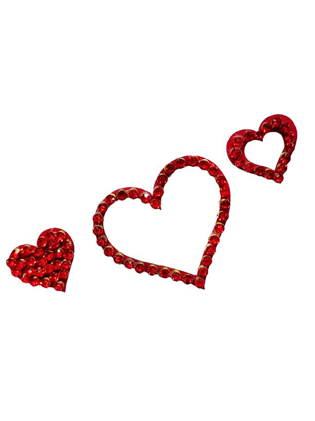 

Comet Busters Temporary Body Jewel Studded Heart Tattoo, Red
