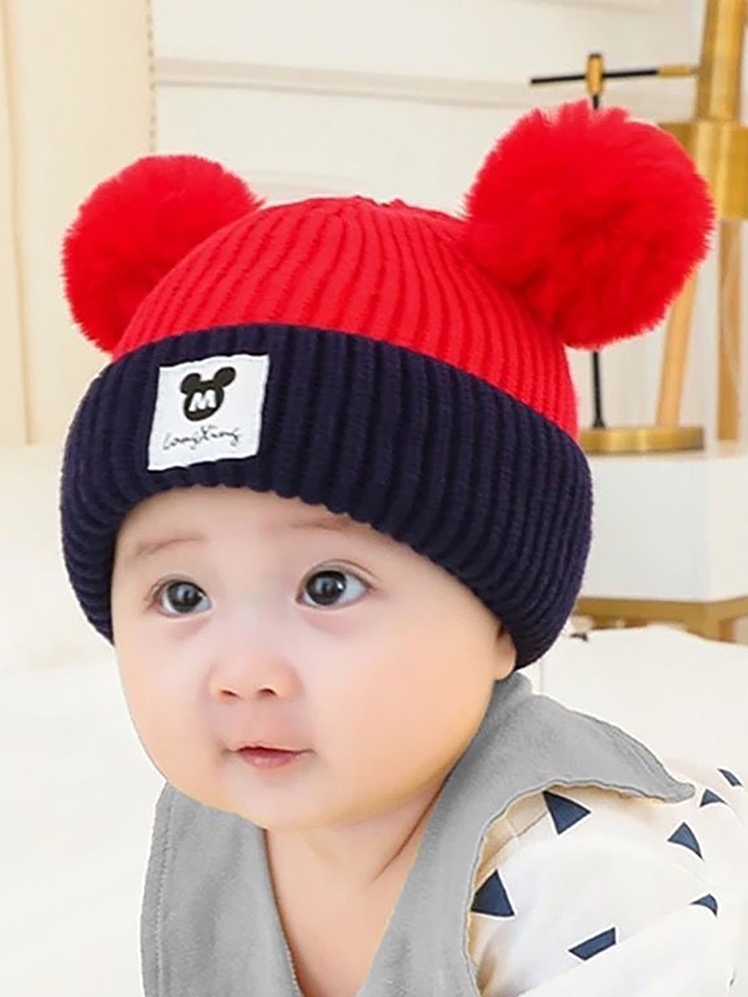 

SYGA Kids Winter Woollen Beanie, Red