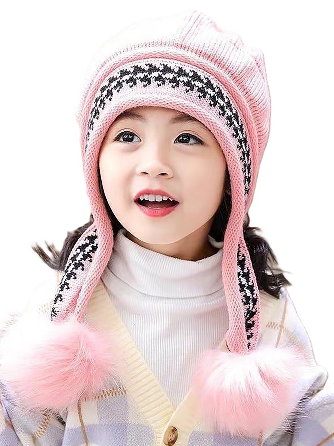 

SYGA Kids Woollen Winter Beanie, Pink