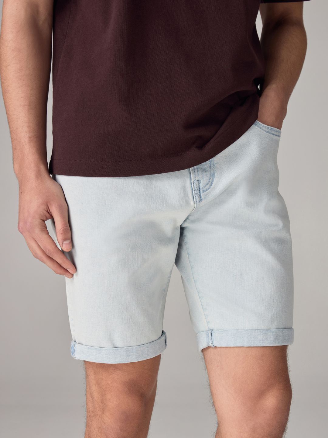 

NEXT Men Slim Fit Denim Shorts, Blue