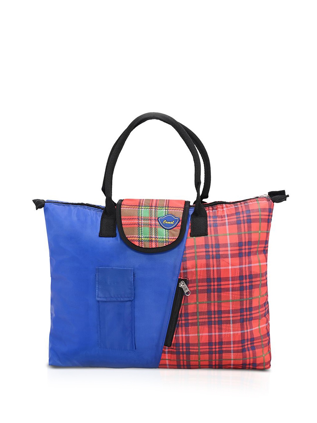 

Kuber Industries Unisex Checked Shopper Handheld Bag, Red