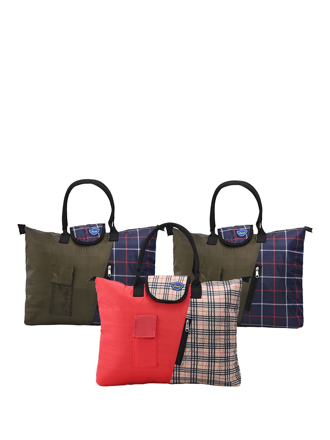 

Kuber Industries Unisex Checked Structured Handheld Bags, Blue