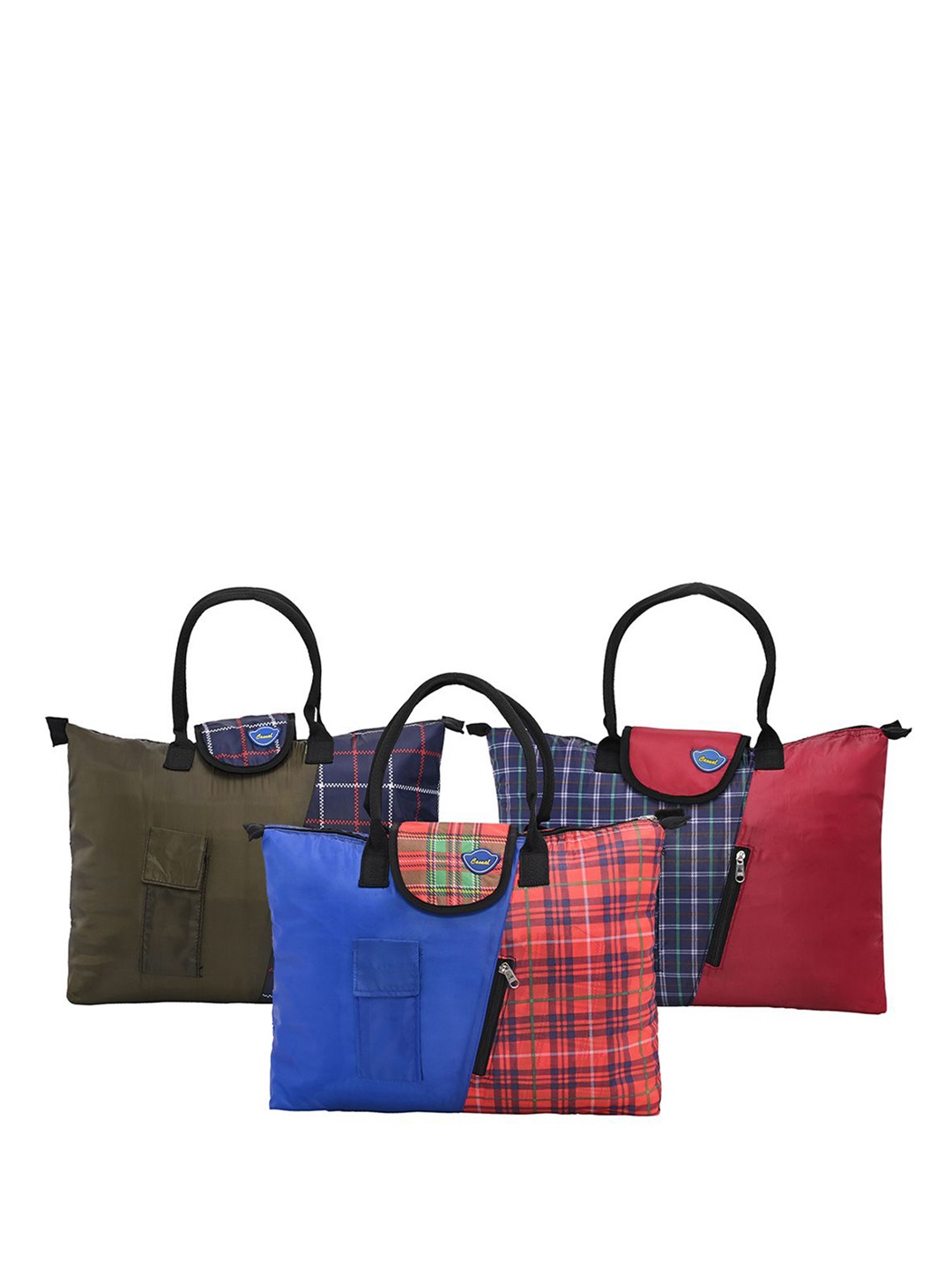 

Kuber Industries Women Checked Structured Handheld Bags, Blue