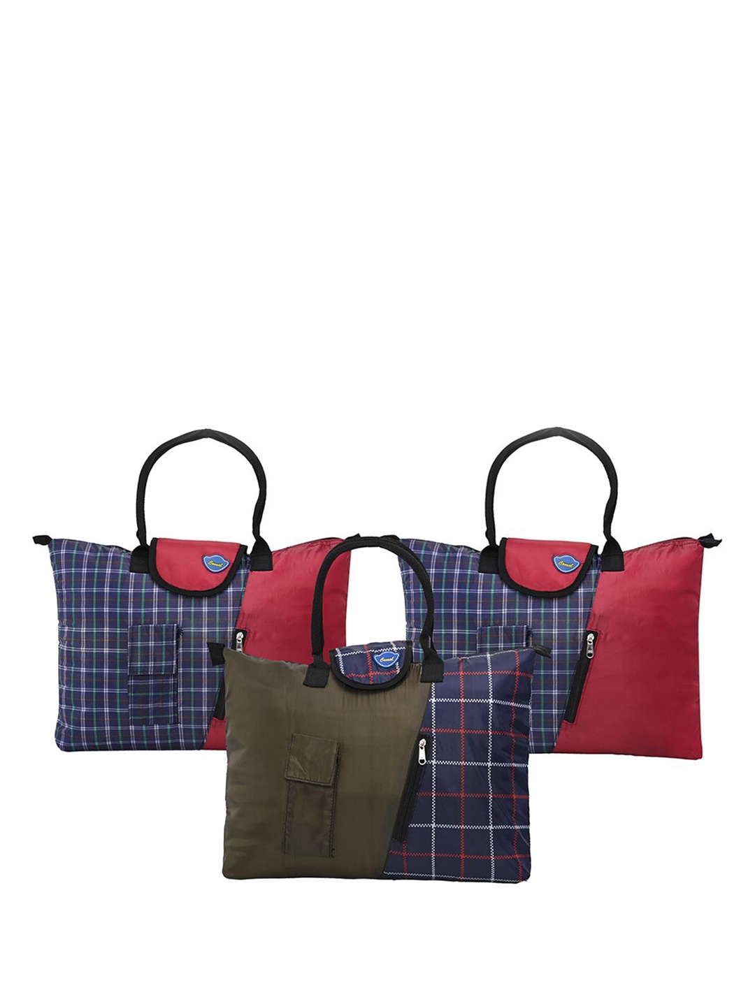 

Kuber Industries Unisex Checked Structured Handheld Bags, Blue