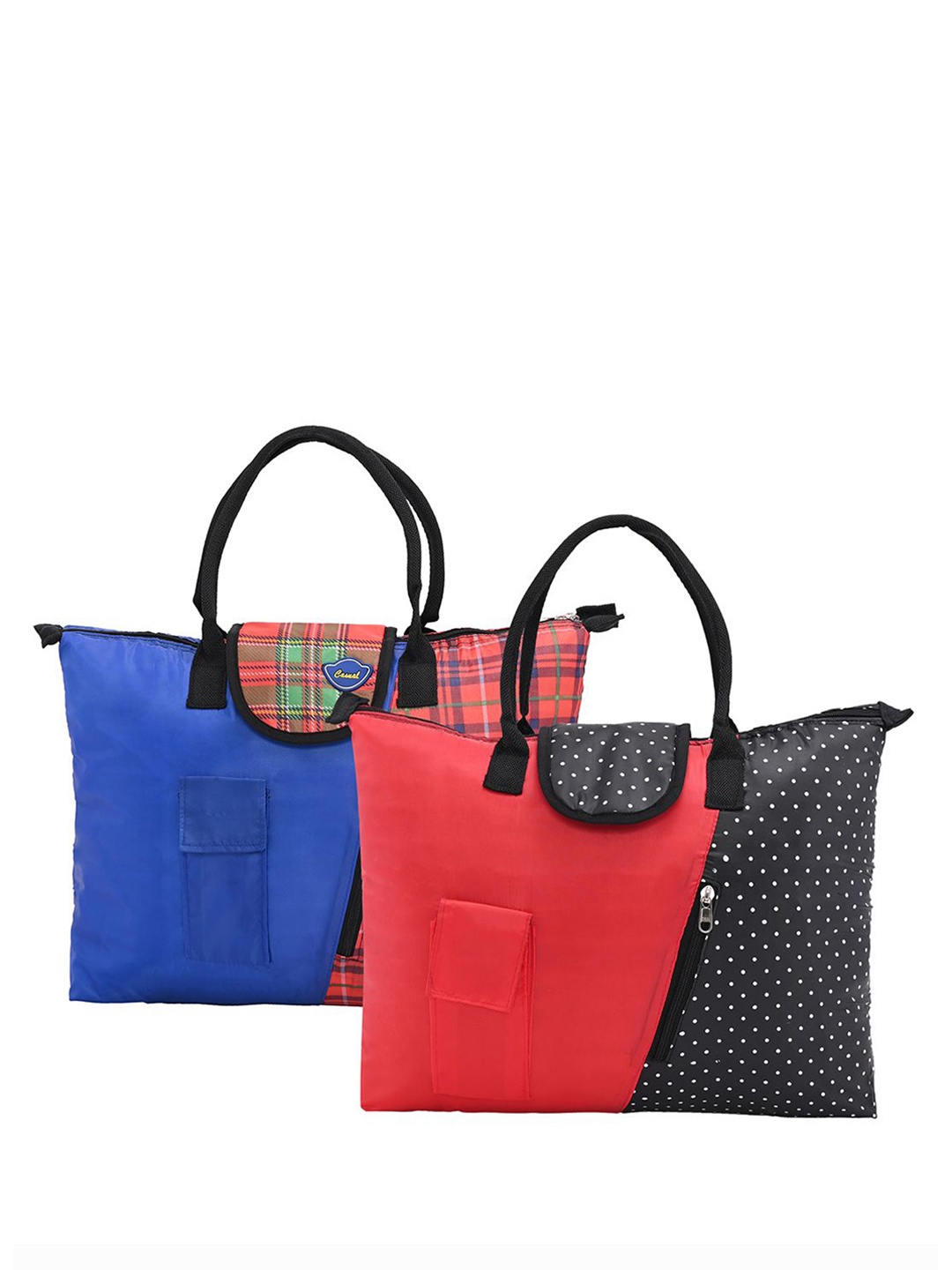 Kuber Industries Women Checked Structured Handheld Bags, Blue