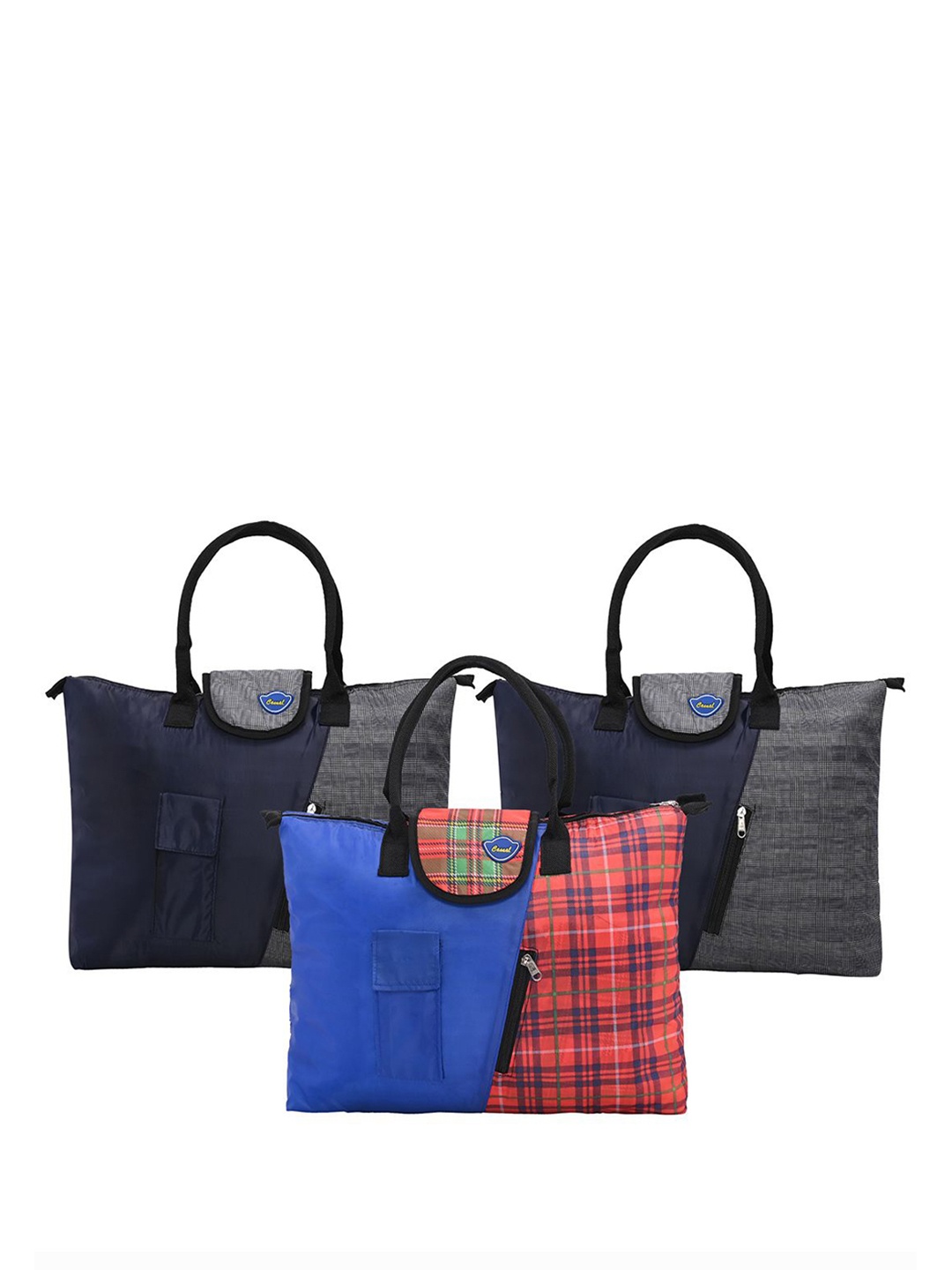 

Kuber Industries Unisex Checked Structured Handheld Bags, Blue