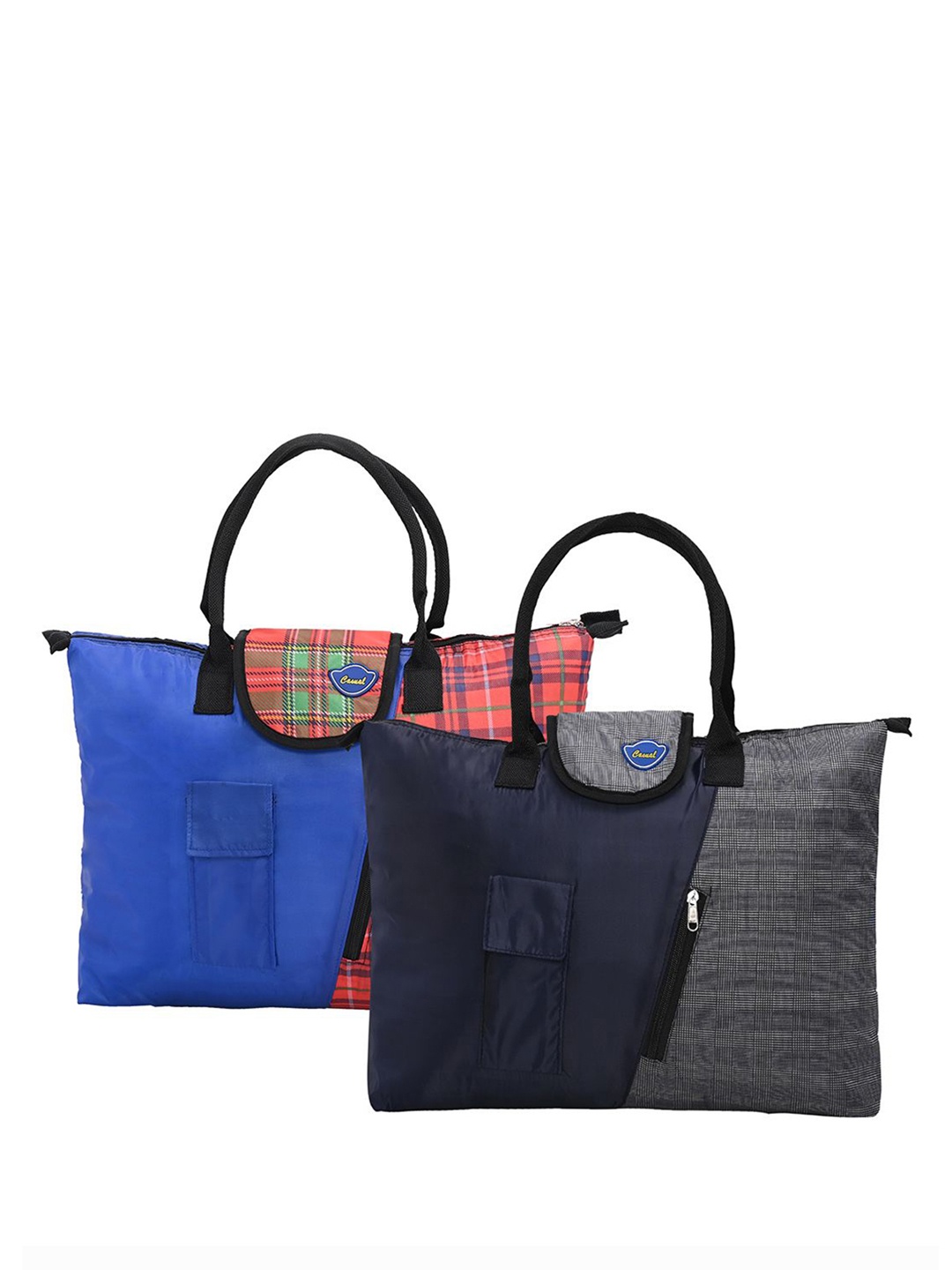 

Kuber Industries Women Checked Structured Handheld Bags, Blue