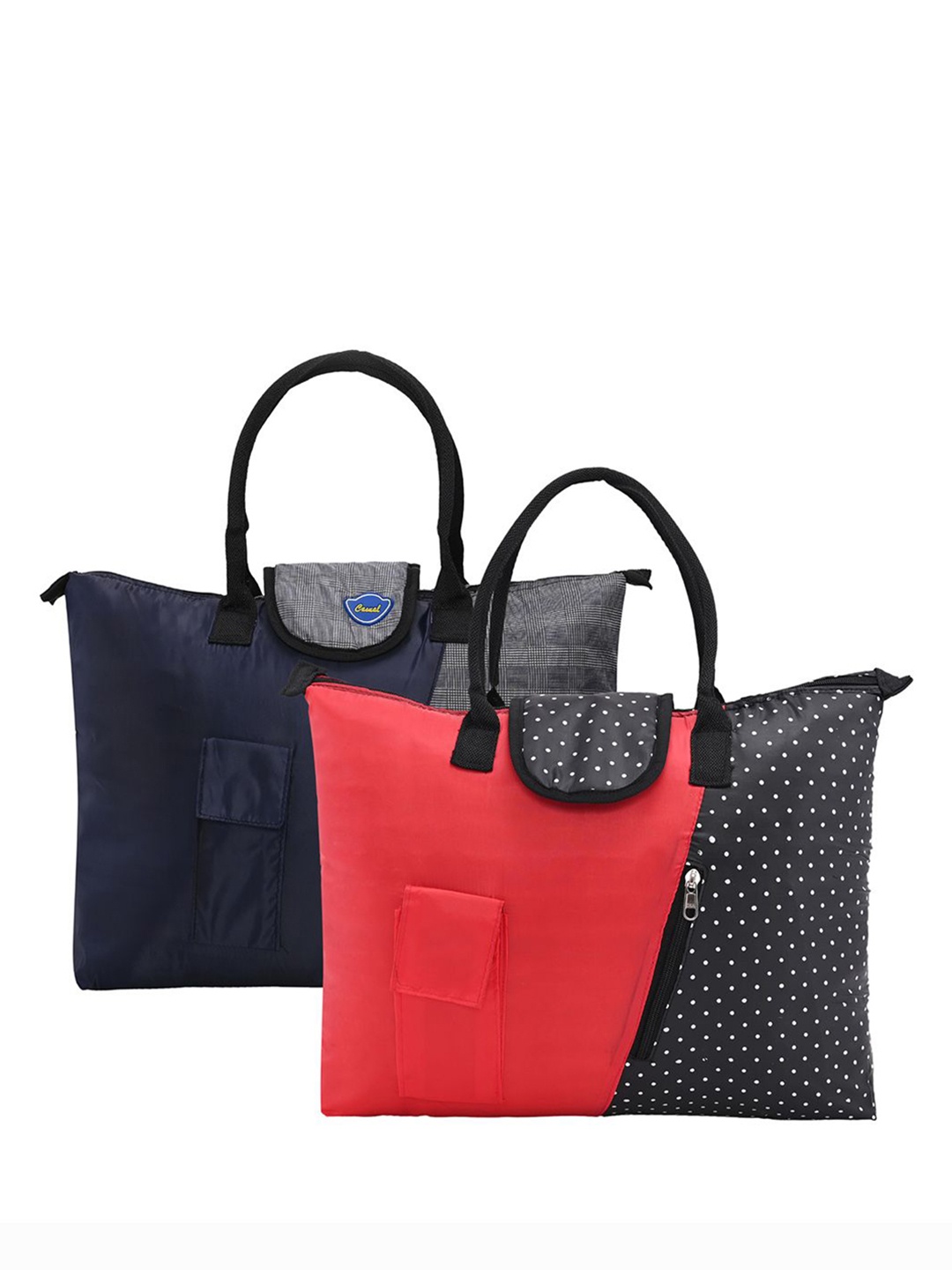 Kuber Industries Women Checked Structured Handheld Bags, Navy blue