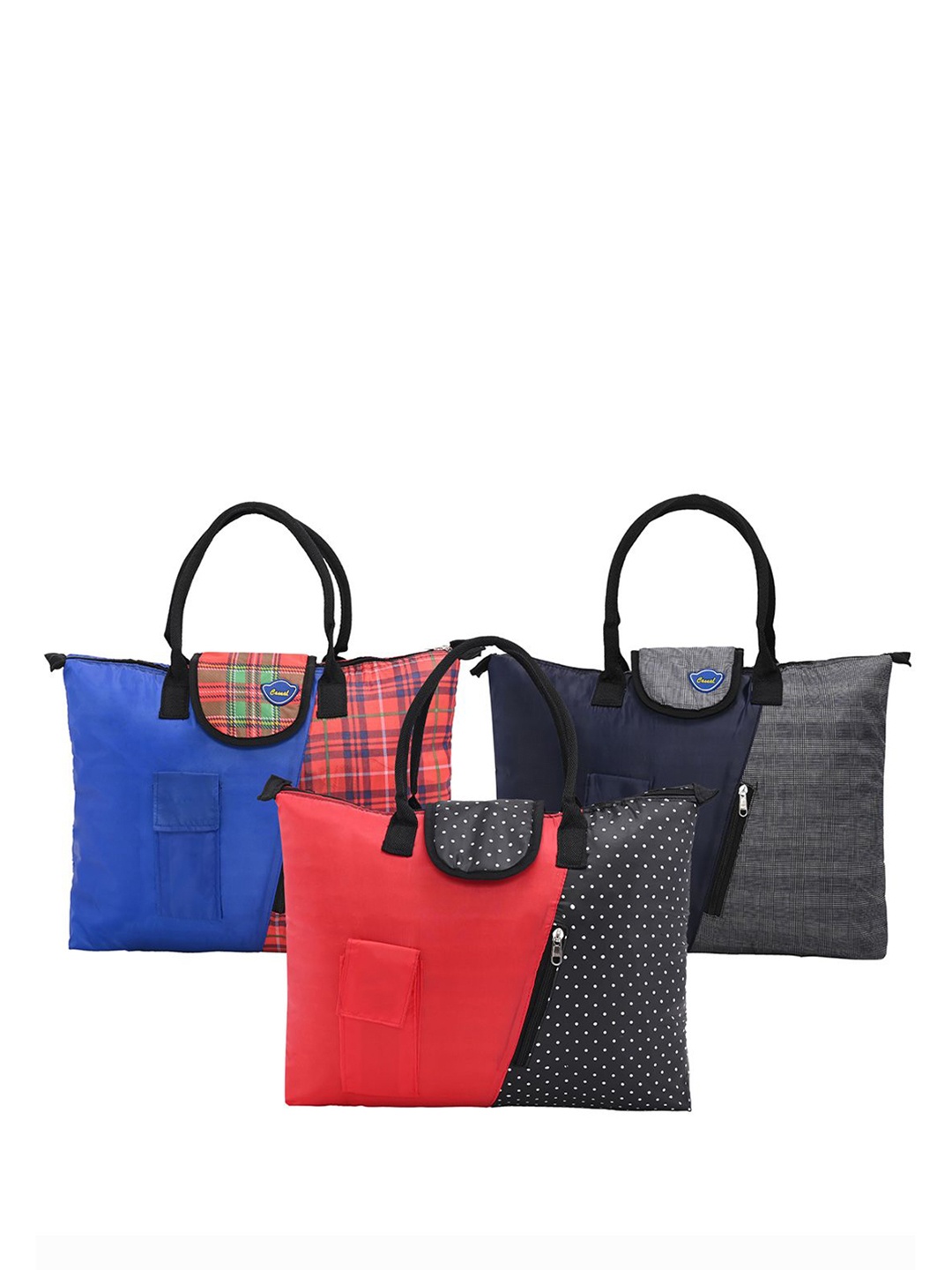 Kuber Industries Women Checked Structured Handheld Bags, Blue