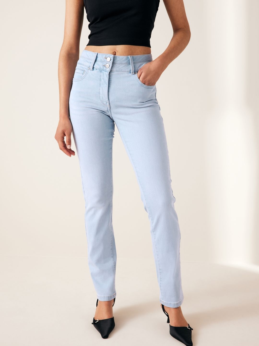 

NEXT Women Slim Fit High-Rise Stretchable Jeans, Blue