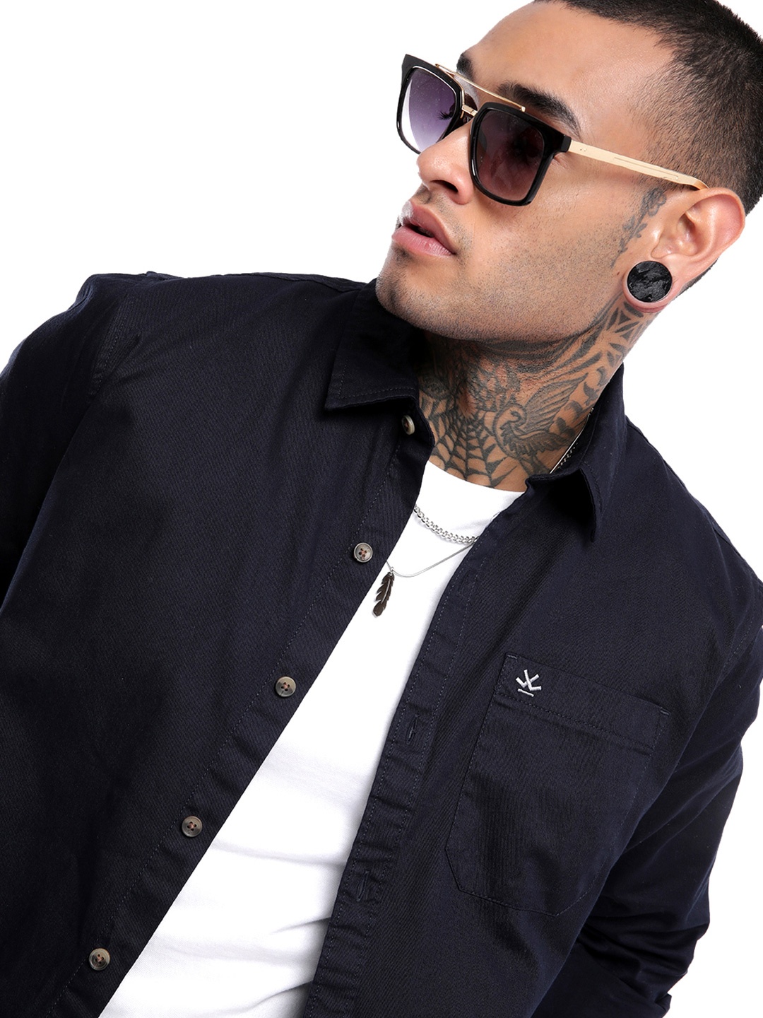 

WROGN Men Comfort Opaque Casual Shirt, Navy blue