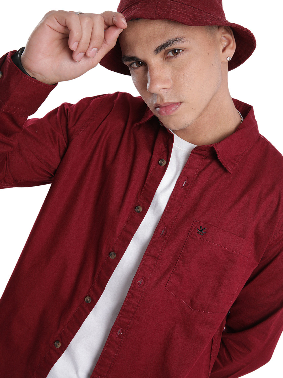 

WROGN Men Comfort Opaque Casual Shirt, Red