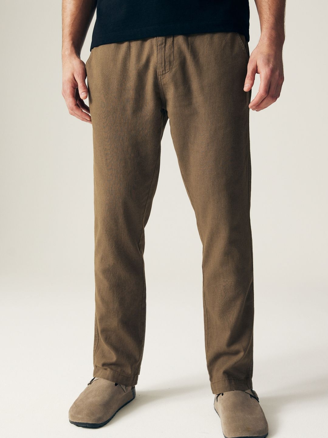NEXT Men Slim Fit Trousers, Brown