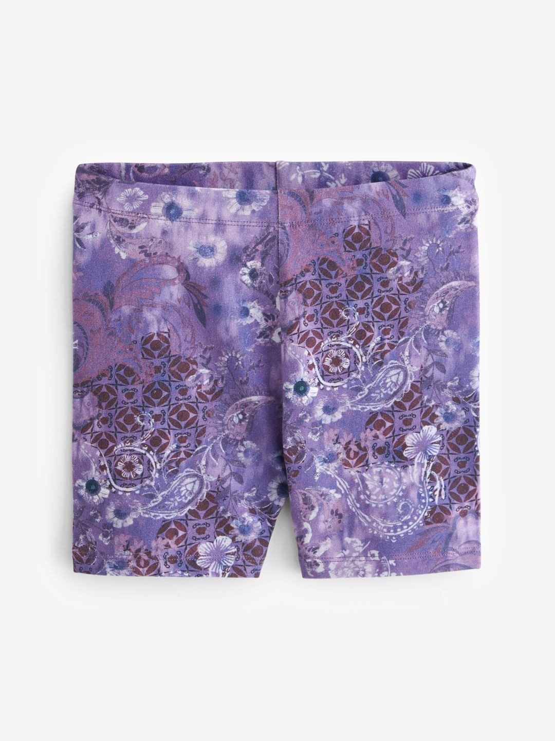 

NEXT Girls Paisley Floral Print Cycle Shorts, Purple