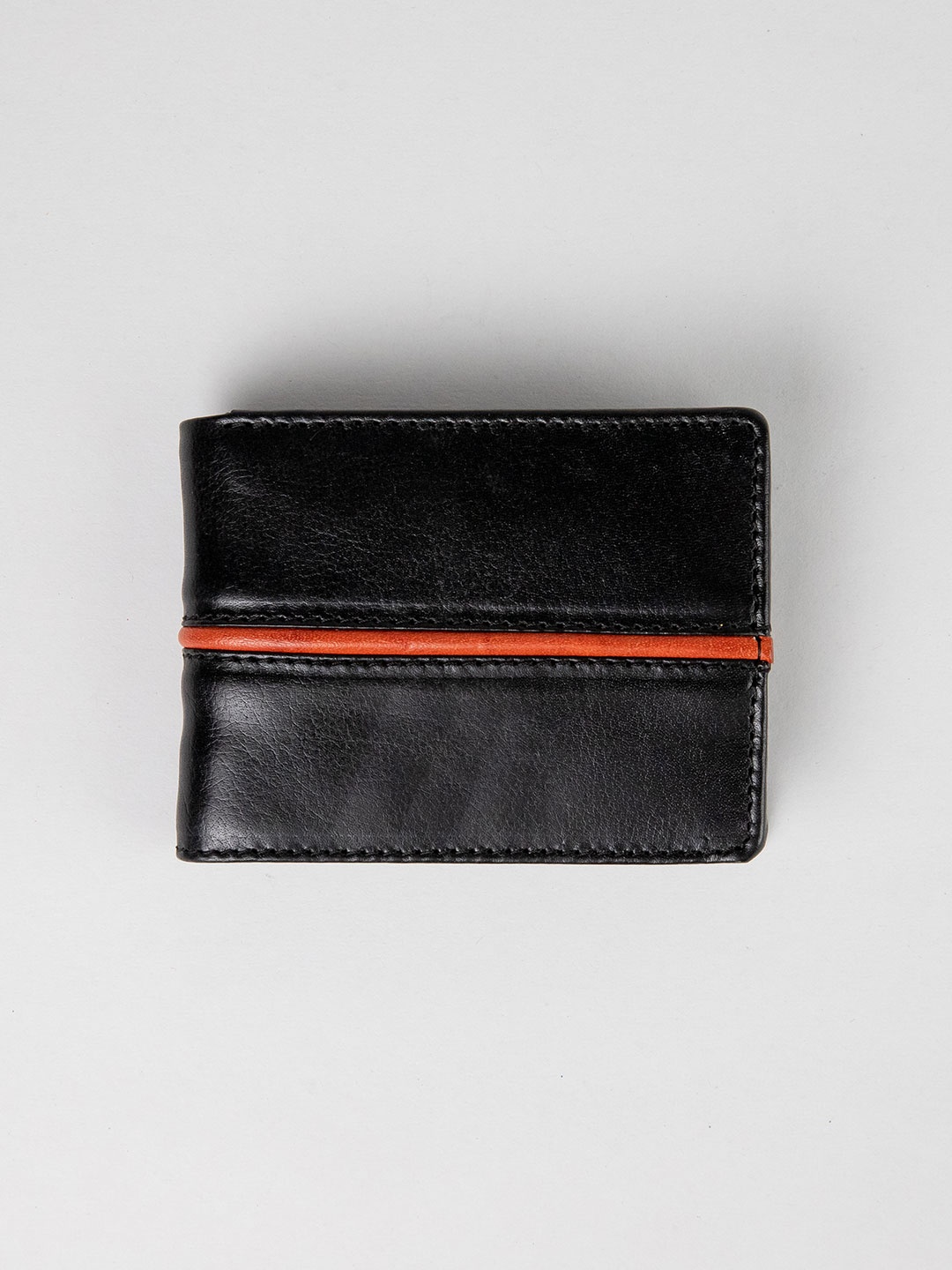 

PERKED Men Leather Two Fold Wallet, Black