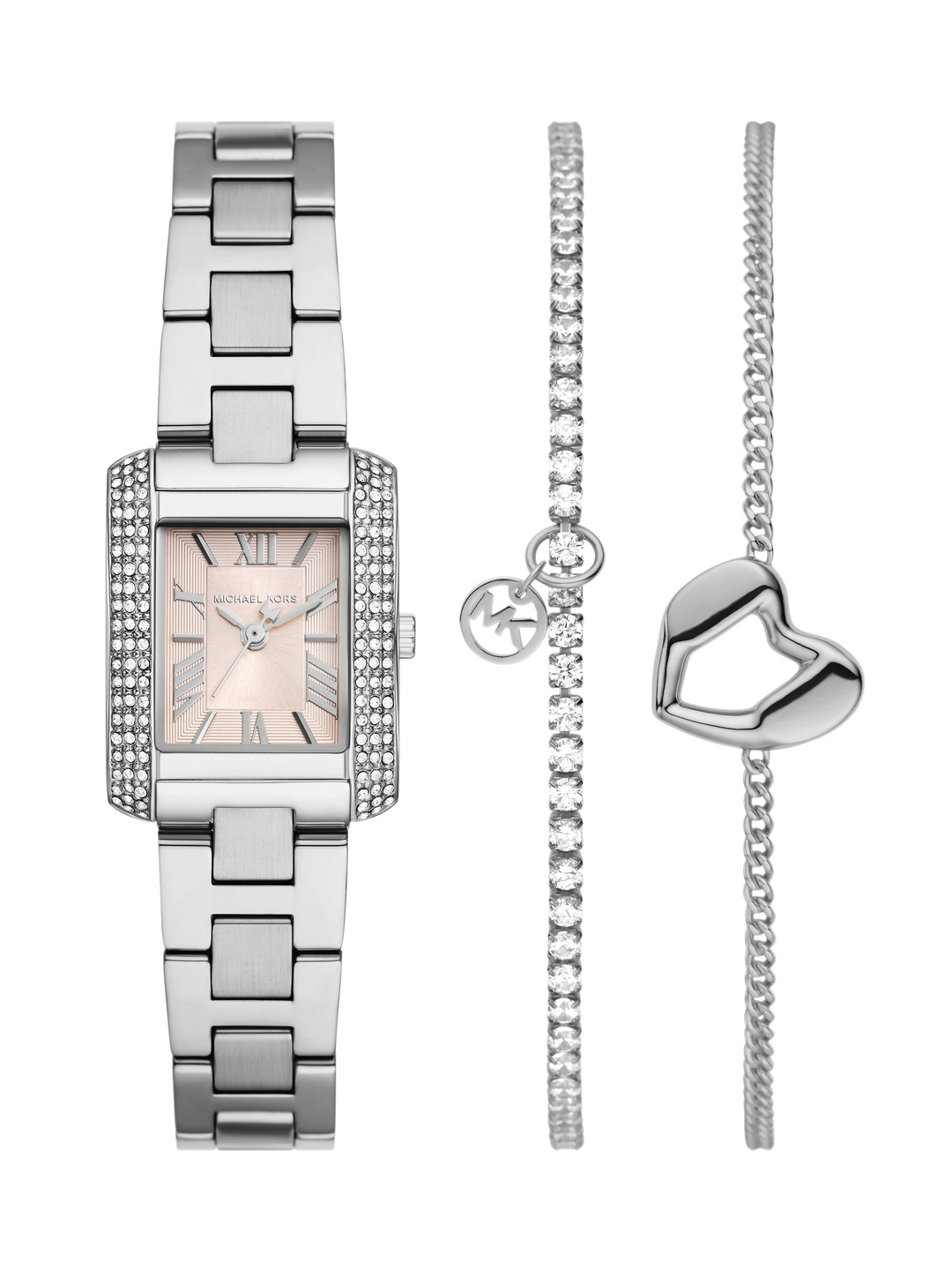 

Michael Kors Women Embellished Dial & Stainless Steel Straps Analogue Watch AK_MK7514SET, Silver