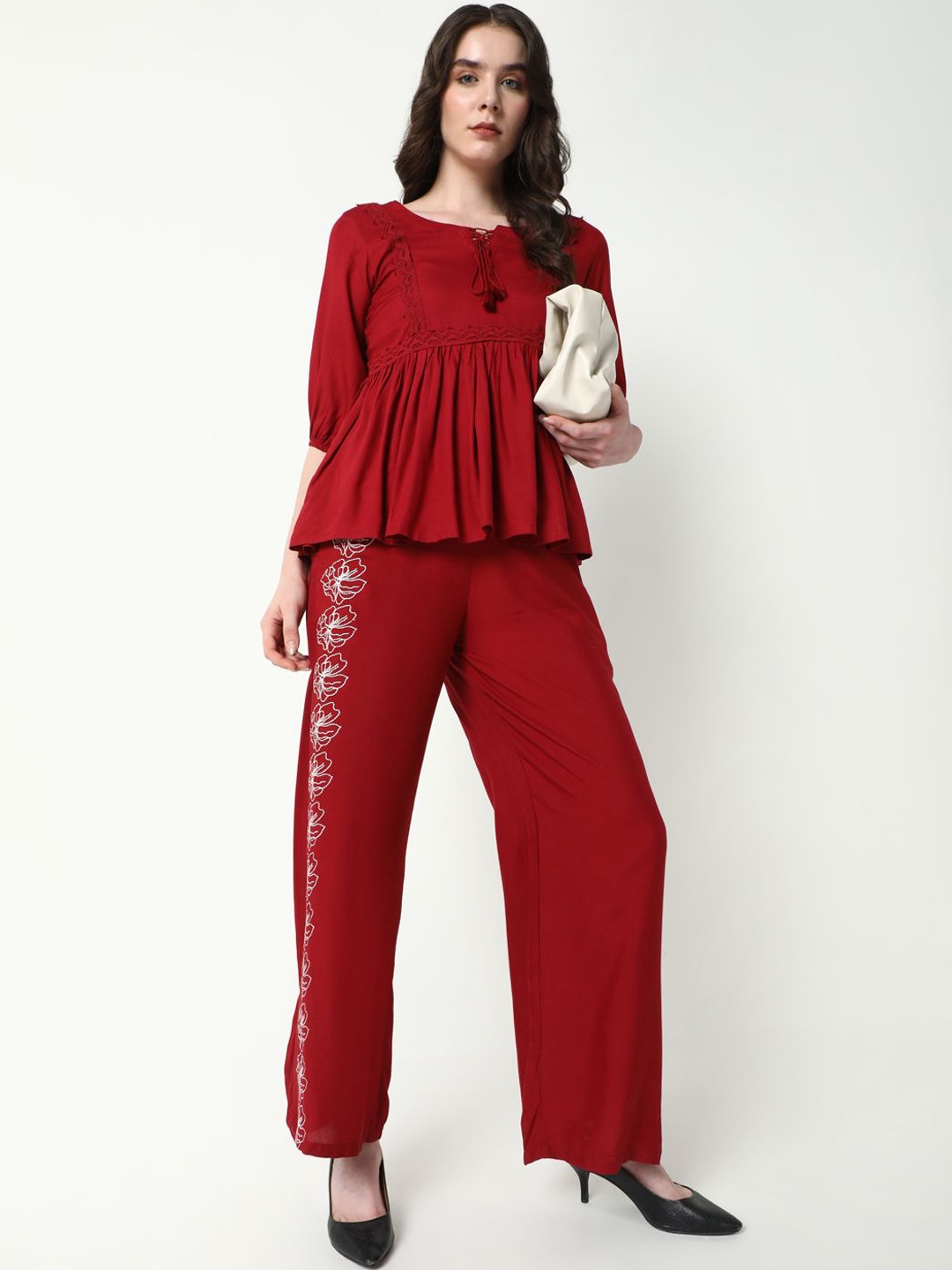 

SHOWOFF Top With Trouser Co-Ords, Red