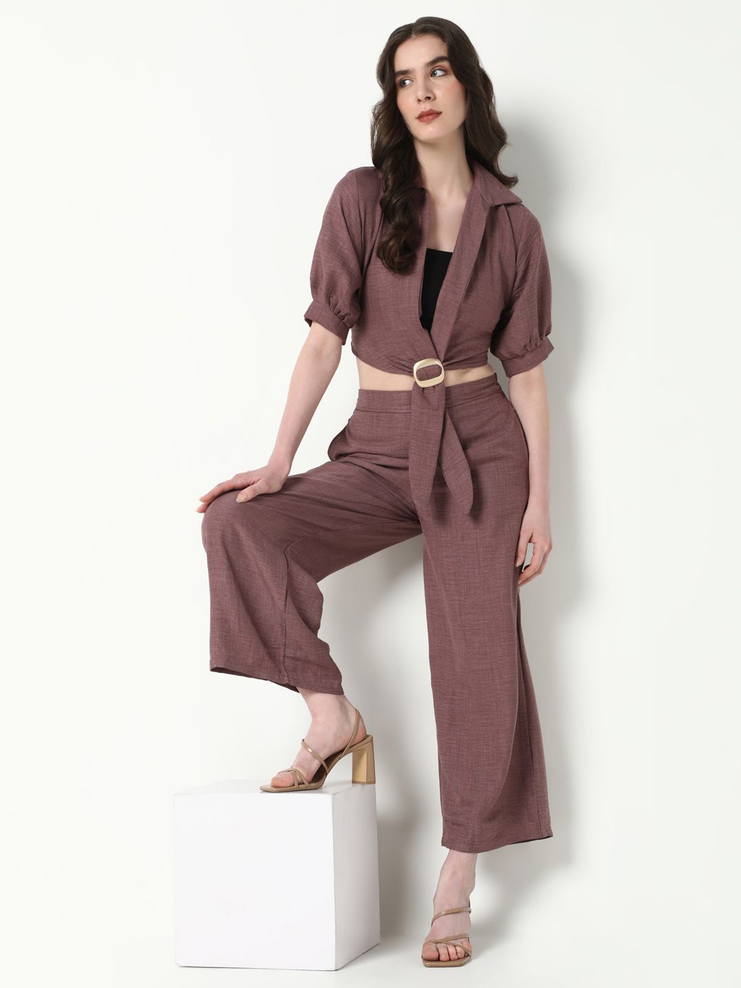 

SHOWOFF Top and Tube Top With Trousers Co-Ords, Purple