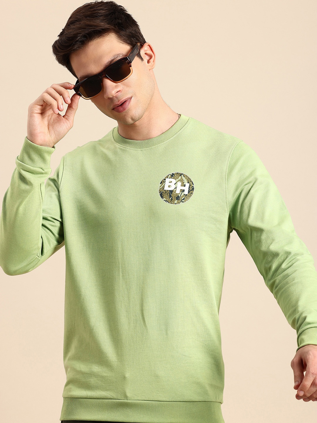

Being Human Pure Cotton Sweatshirt, Green