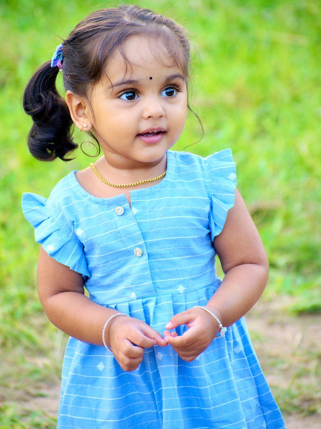 

BAESD Girls Striped Fit and Flare Dress, Blue