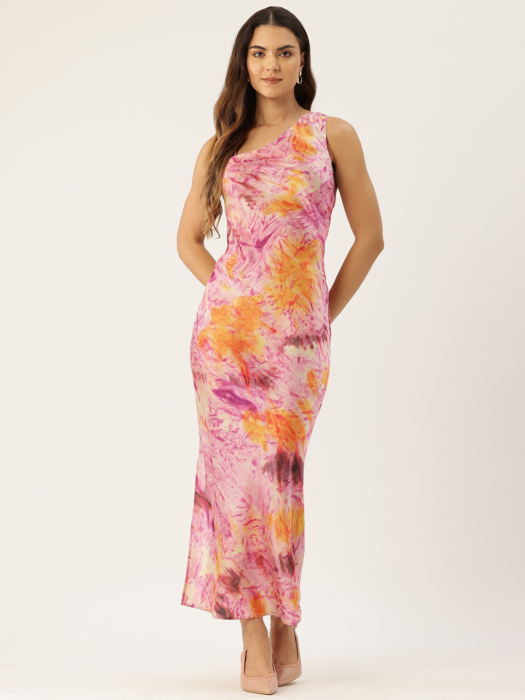 

Rue Collection Printed One Shoulder Sheath Maxi Dress, Multi