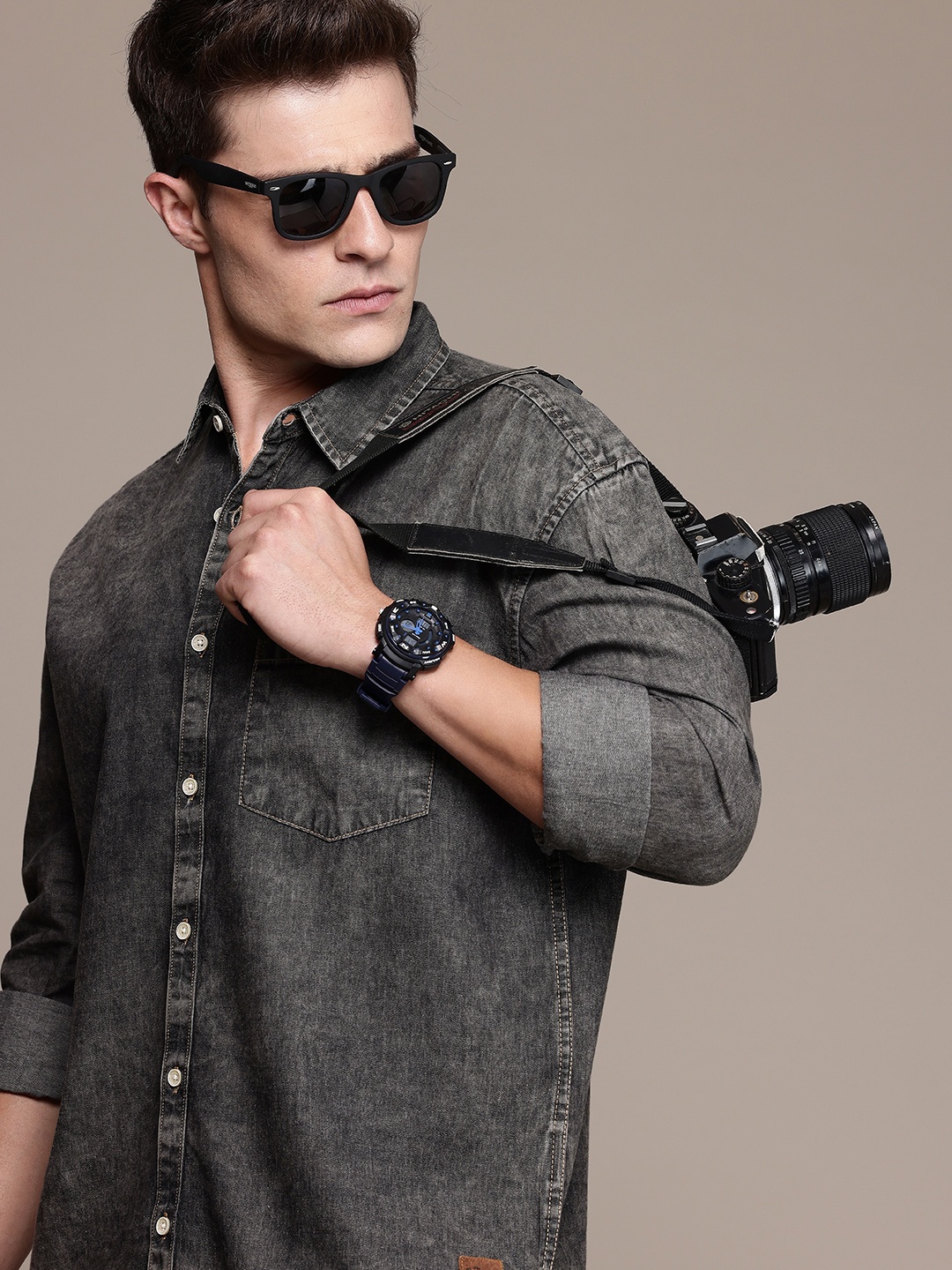 

The Roadster Life Co. Pure Cotton Casual Shirt, Charcoal
