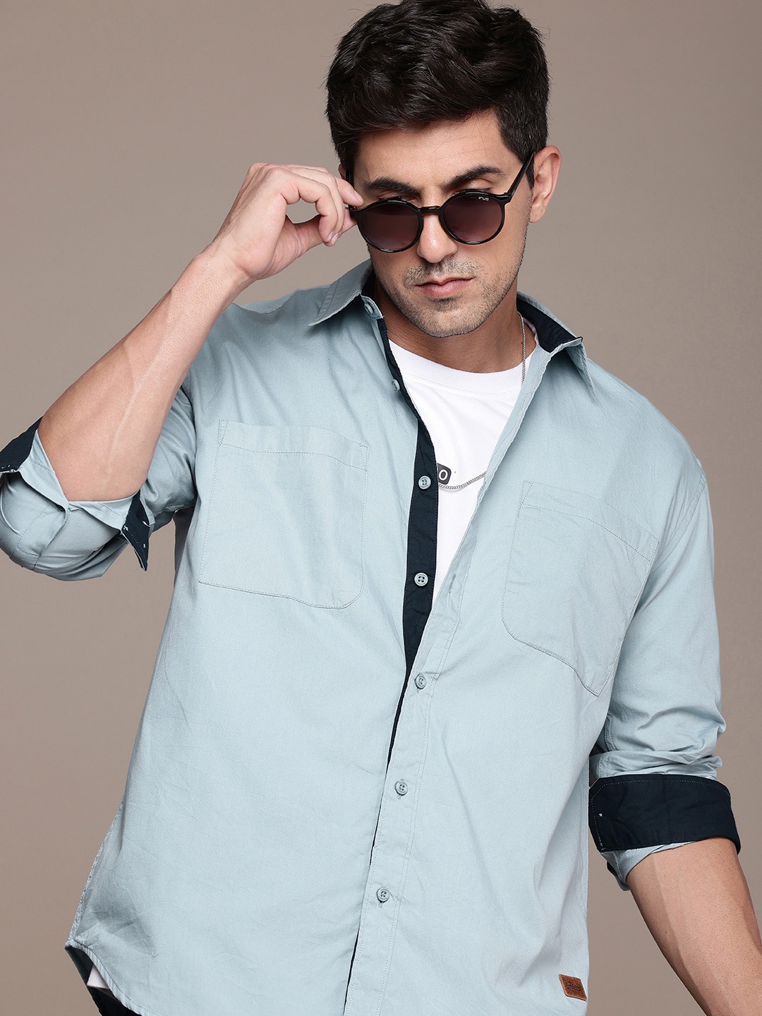 

The Roadster Life Co. Relaxed Fit Opaque Pure Cotton Casual Shirt, Blue