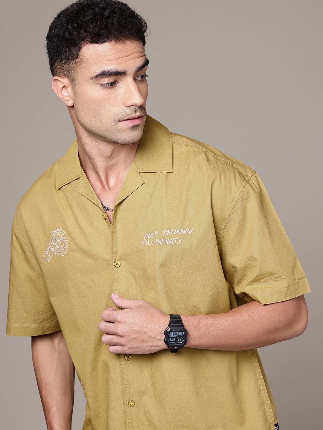 

The Roadster Life Co. Pure Cotton Casual Shirt, Green