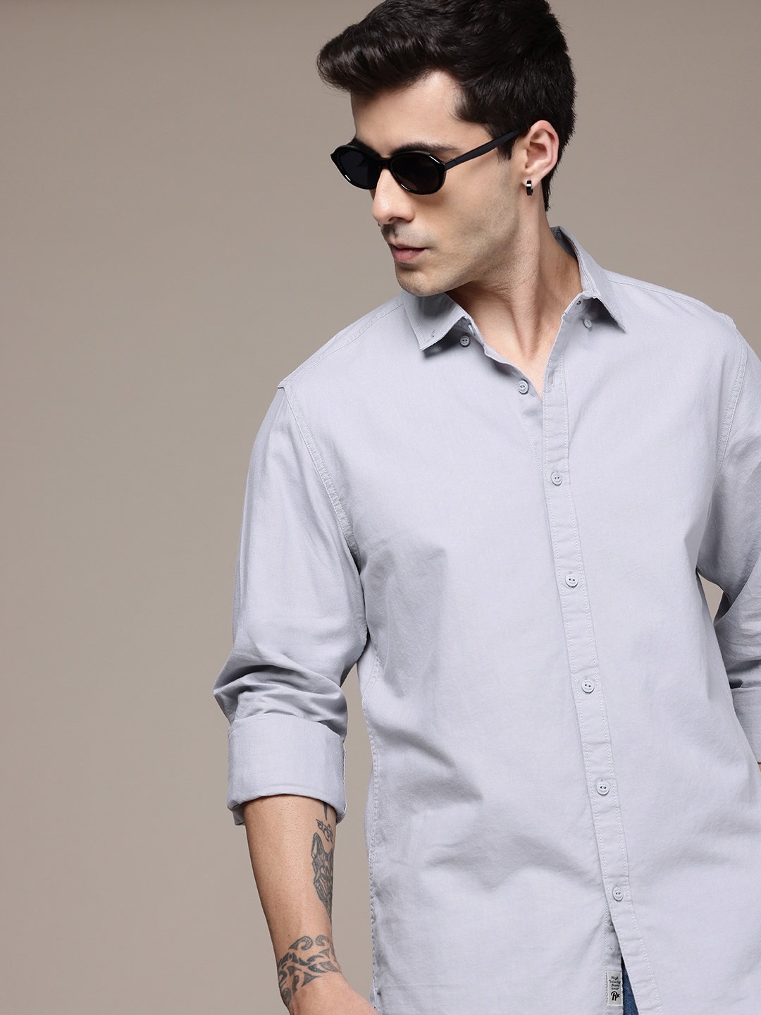 

The Roadster Life Co. Pure Cotton Casual Shirt, Grey