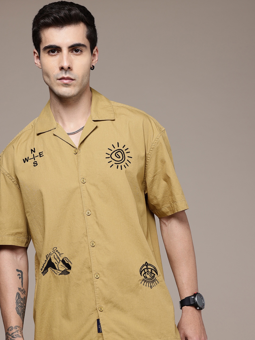 

The Roadster Life Co. Pure Cotton Casual Shirt, Green
