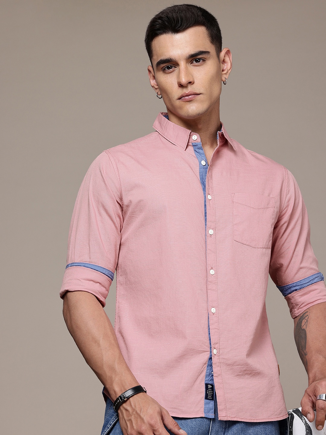 

The Roadster Life Co. Pure Cotton Casual Shirt, Pink