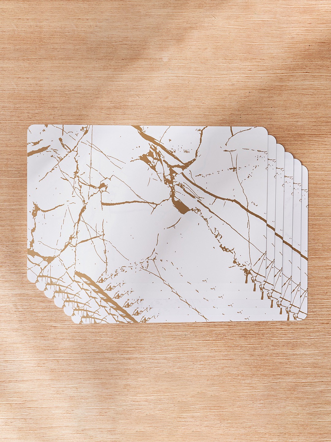 

Home Centre Marshmallow 6 Pieces White & Brown Printed Table Placemats