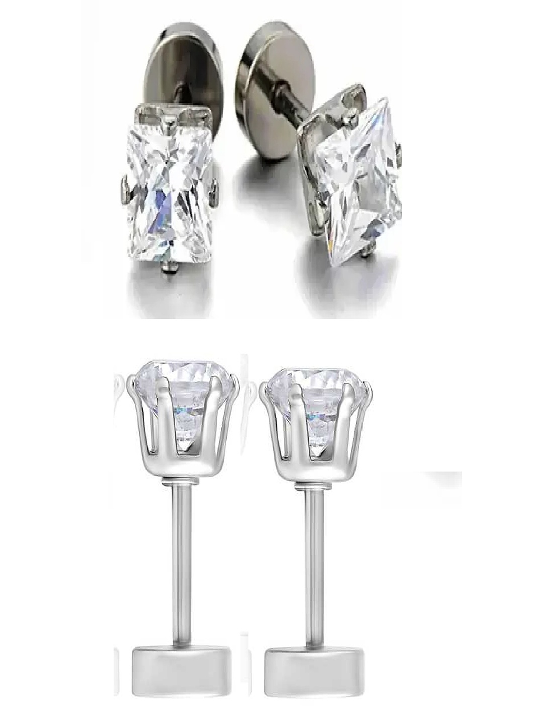 

RUHI COLLECTION Contemporary Ear Cuff Earrings, Silver