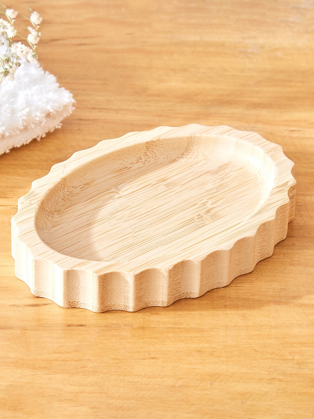 

Home Centre Brown Solid Wood Soap Dish