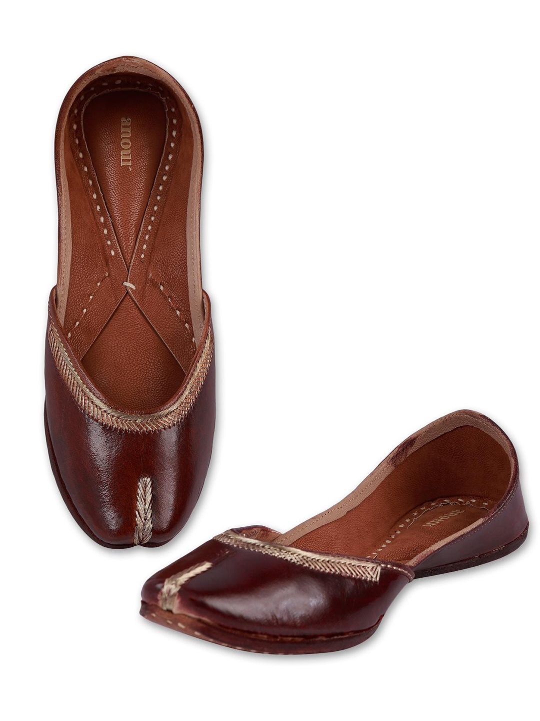 

Anouk Women with Embroidered Mojaris Flats, Tan