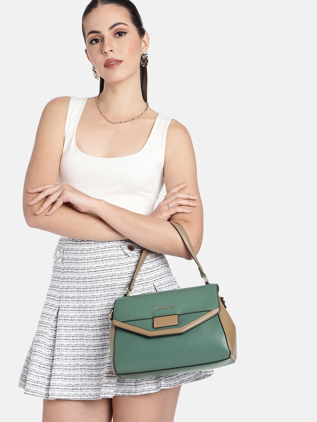 

Allen Solly Structured Satchel, Green