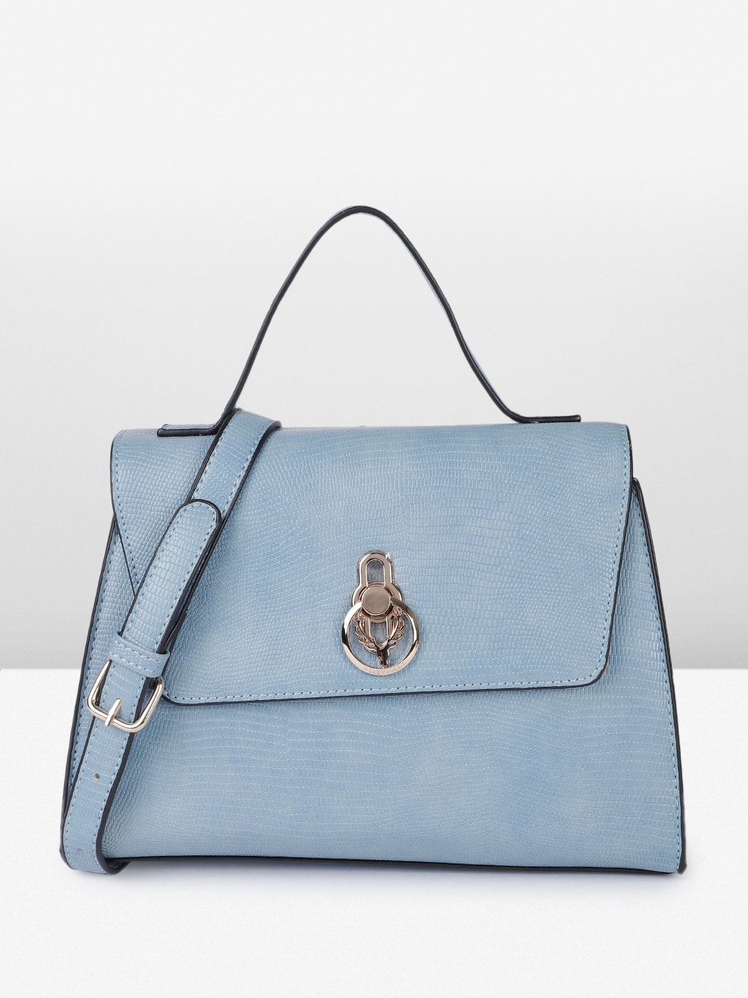 

Allen Solly Animal Textured Structured Satchel, Blue