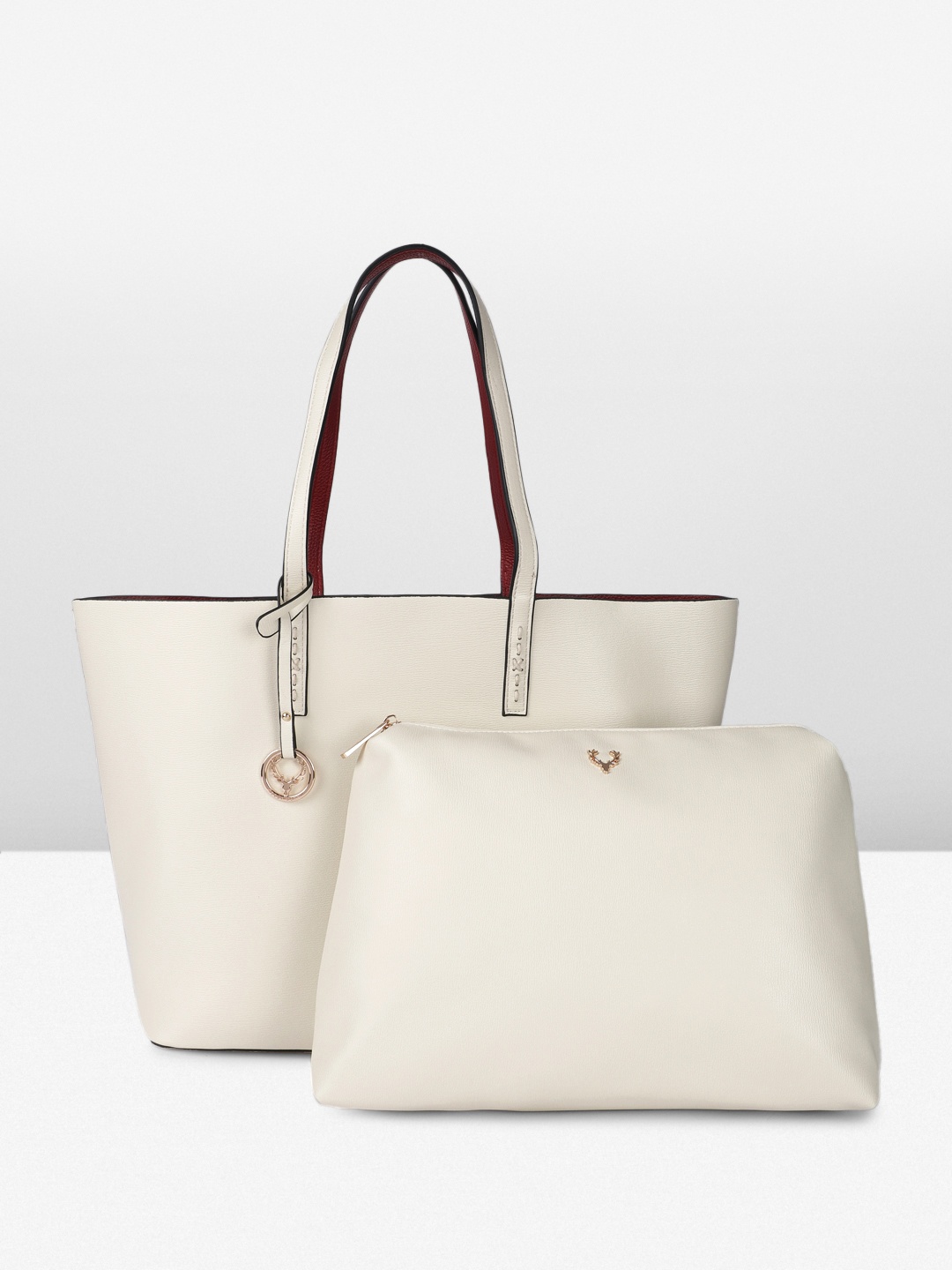 

Allen Solly Shopper Tote Bag with Pouch, Off white