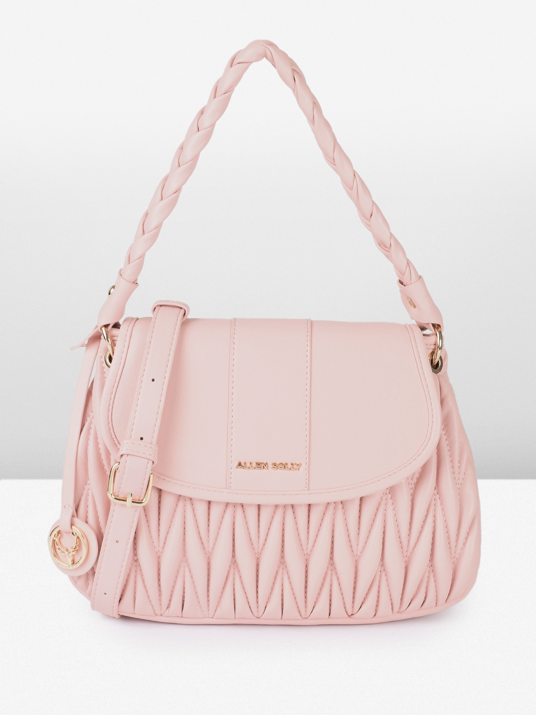 

Allen Solly Structured Quilted Handheld Bag, Pink