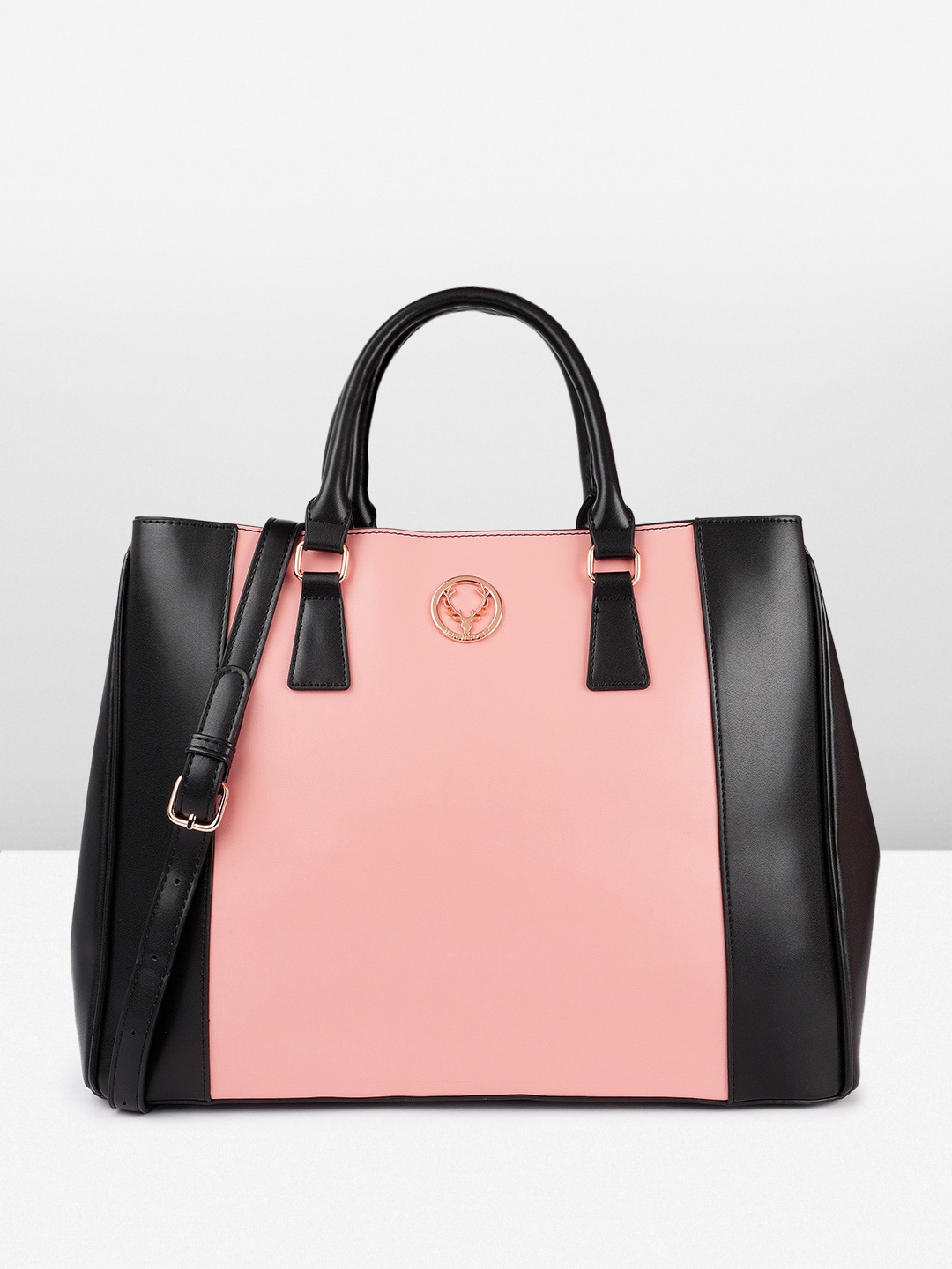

Allen Solly Colourblocked Handheld Bag, Pink