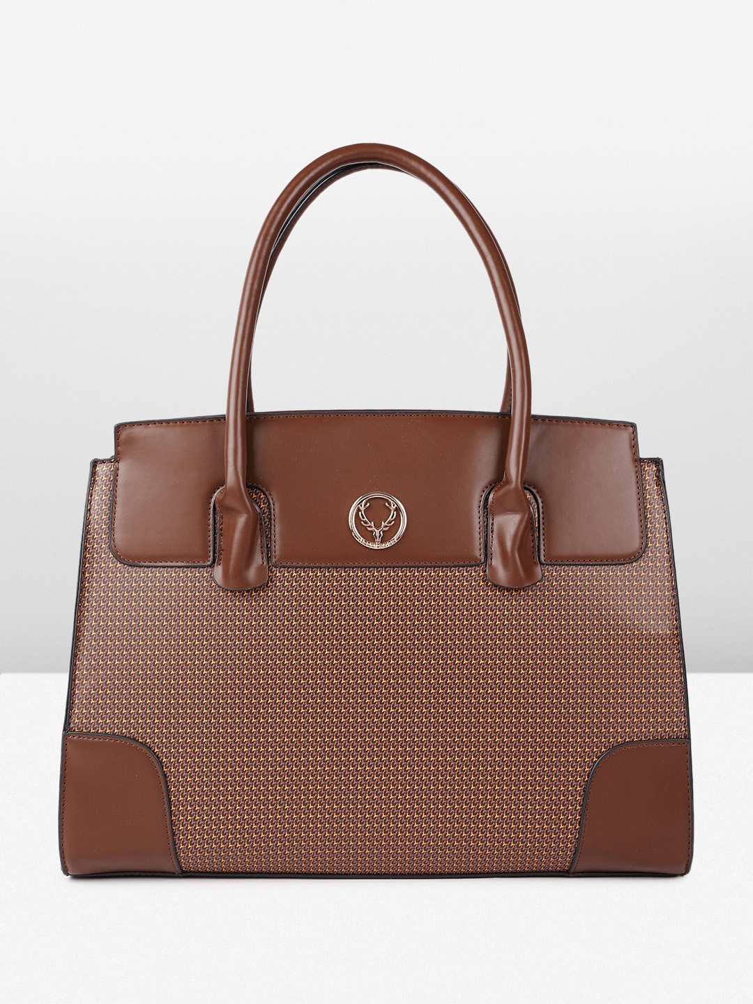 

Allen Solly Women Geometric Printed Laptop Bag, Brown