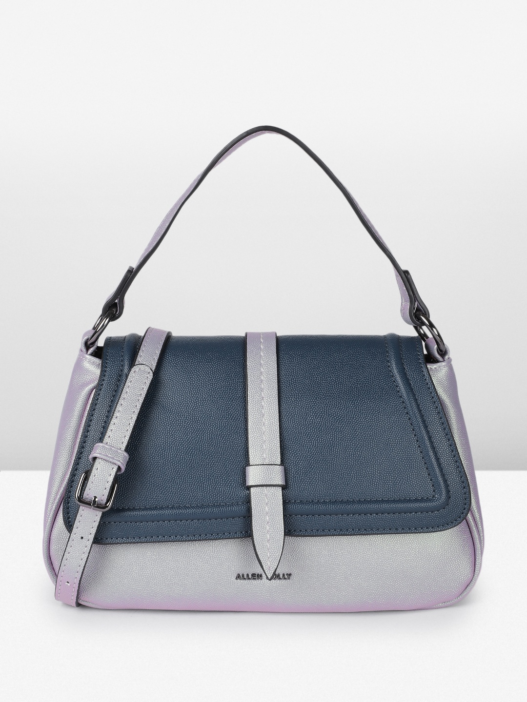 

Allen Solly Colourblocked Structured Handheld Bag, Teal