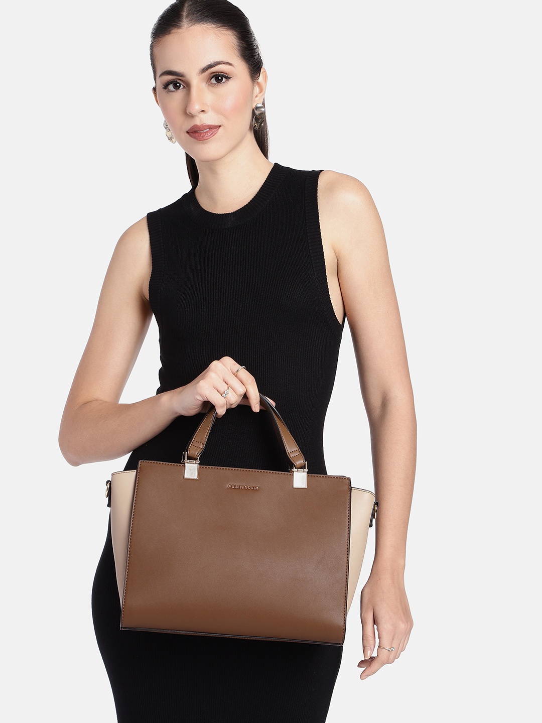 

Allen Solly Structured Handheld Bag, Brown