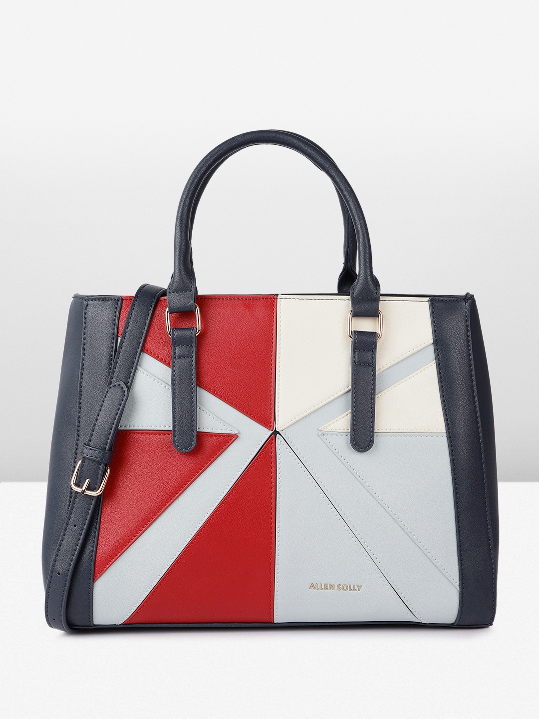 

Allen Solly Colourblocked Structured Handheld Bag, Multi