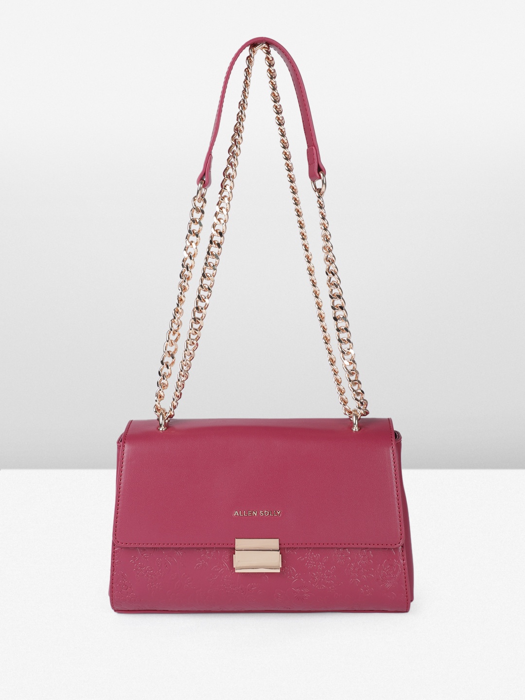 

Allen Solly Floral Embellished PU Structured Handheld Bag, Purple