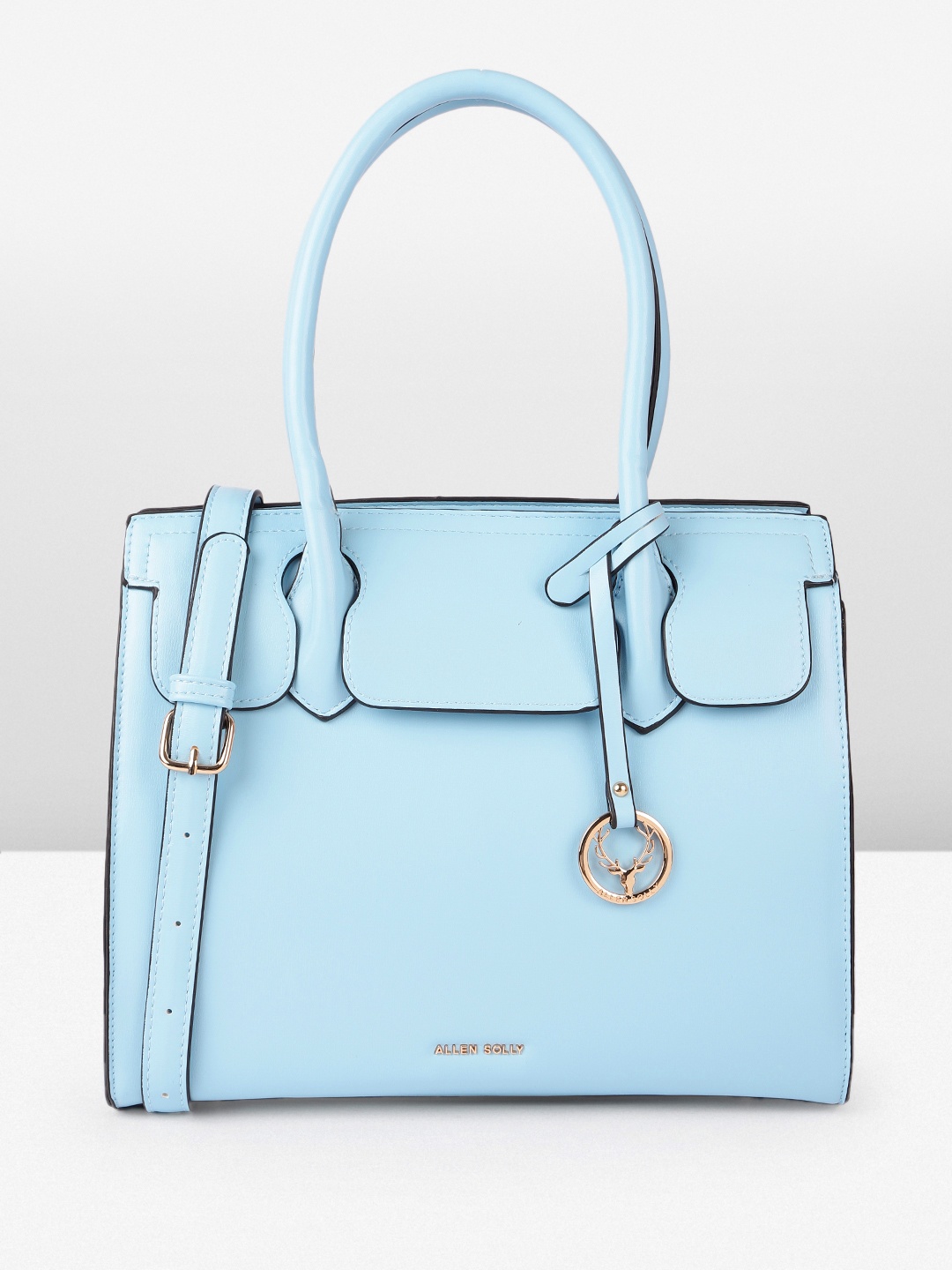 

Allen Solly PU Structured Shoulder Bag with Cut Work, Blue